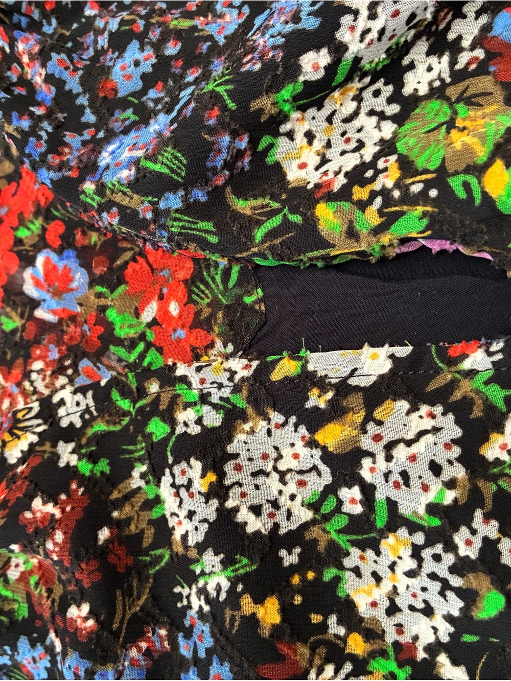 Maeve Anthropologie Floral Tiered Dress Size L Black Multicolor - Picture 2 of 7